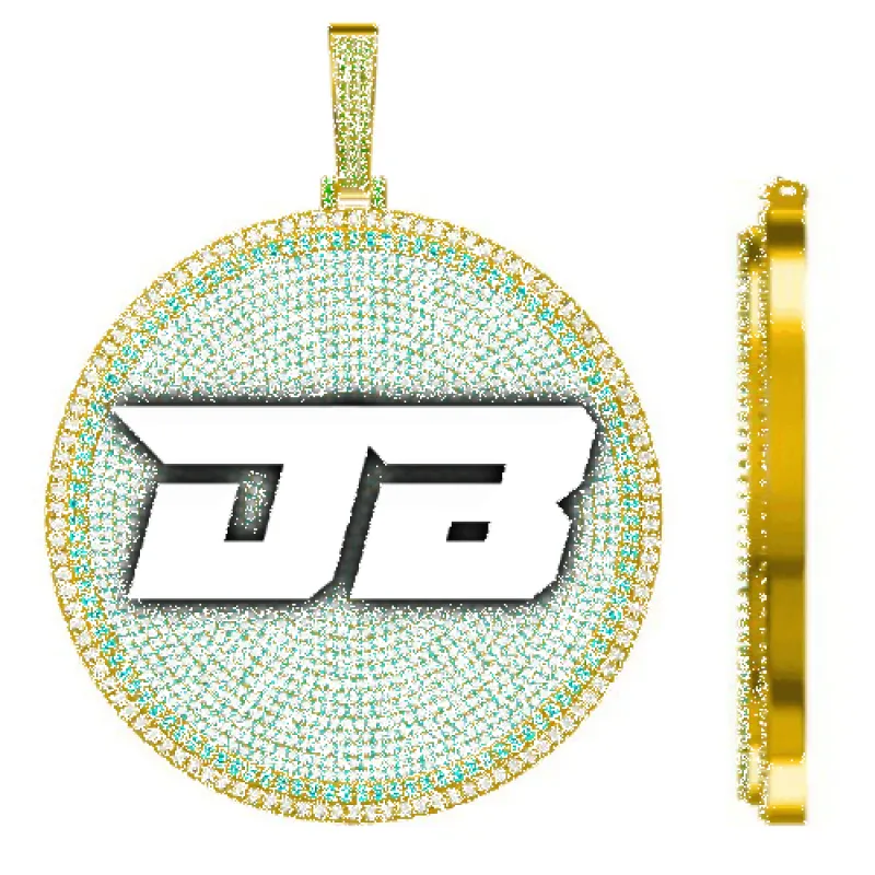 CUSTOM LETTER NECKLACE 3D BIG DISC sold by The GUU Shop