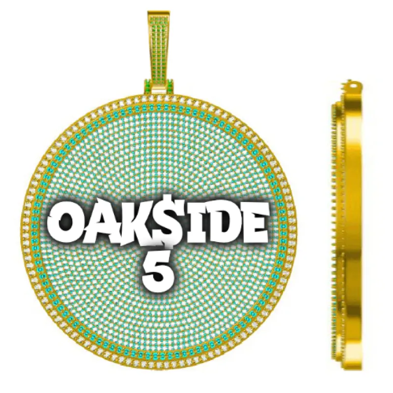 CUSTOM LETTER NECKLACE 3D BIG DISC sold by The GUU Shop