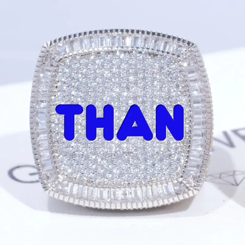 CUSTOM LETTER 3D ICED RING sold by The GUU Shop