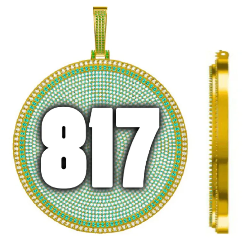 CUSTOM LETTER NECKLACE 3D BIG DISC sold by The GUU Shop