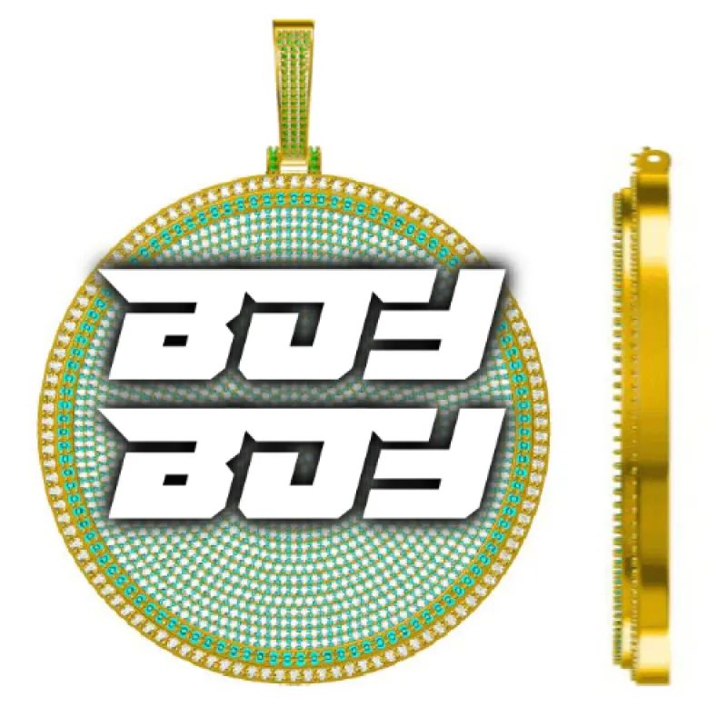 CUSTOM LETTER NECKLACE 3D BIG DISC sold by The GUU Shop