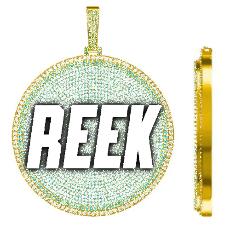 CUSTOM LETTER NECKLACE 3D BIG DISC sold by The GUU Shop