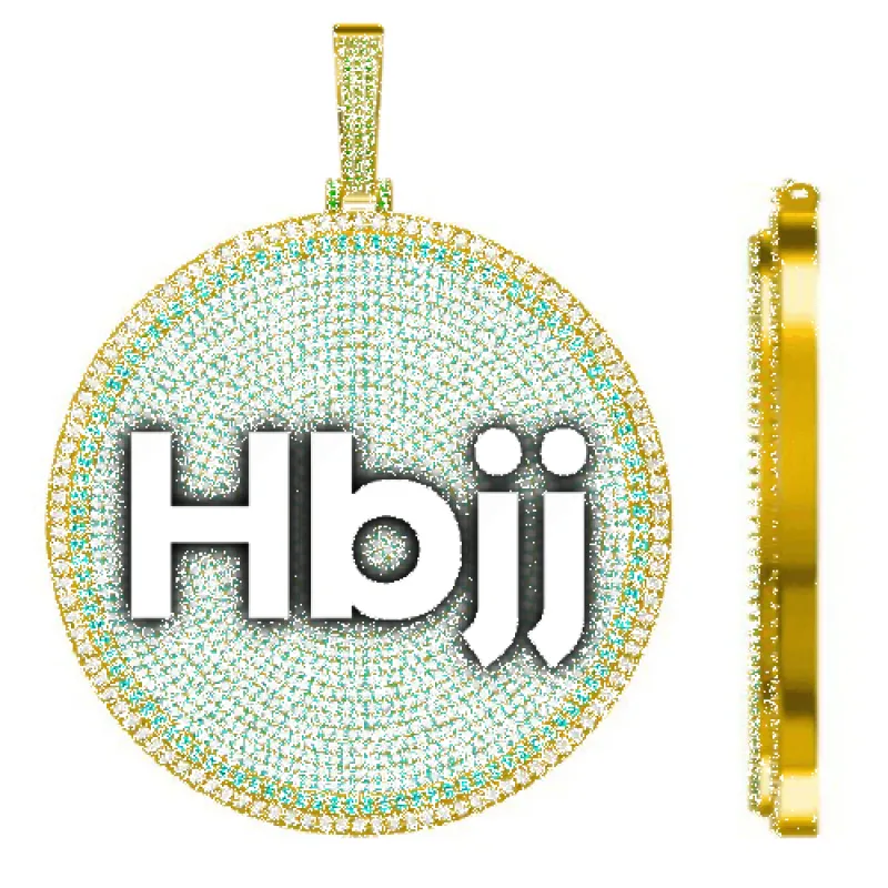 CUSTOM LETTER NECKLACE 3D BIG DISC sold by The GUU Shop