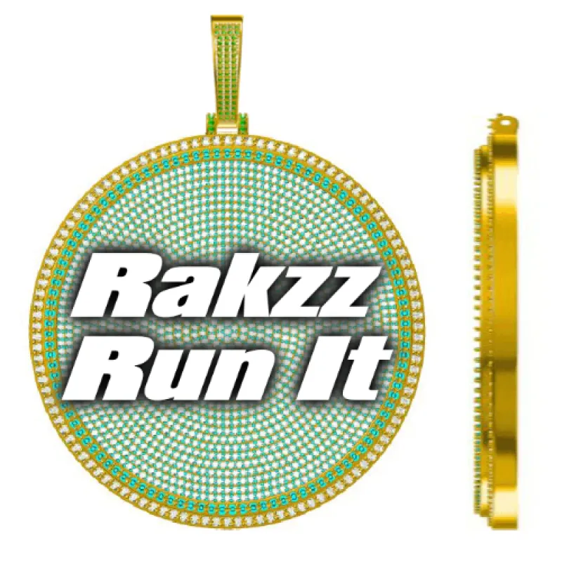 CUSTOM LETTER NECKLACE 3D BIG DISC sold by The GUU Shop