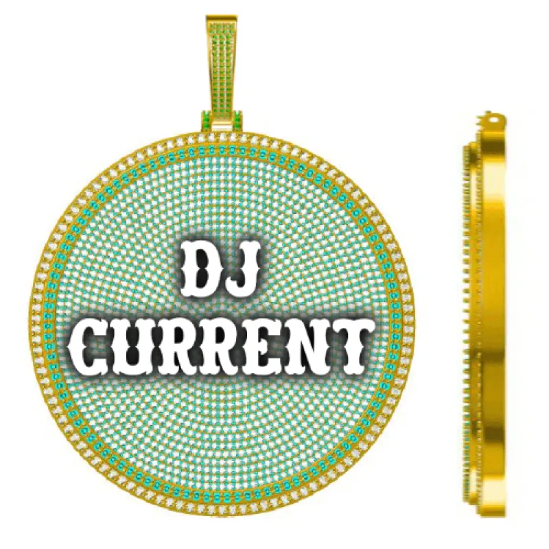 CUSTOM LETTER NECKLACE 3D BIG DISC sold by The GUU Shop