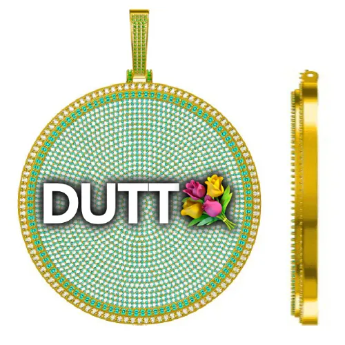 CUSTOM LETTER NECKLACE 3D BIG DISC sold by The GUU Shop