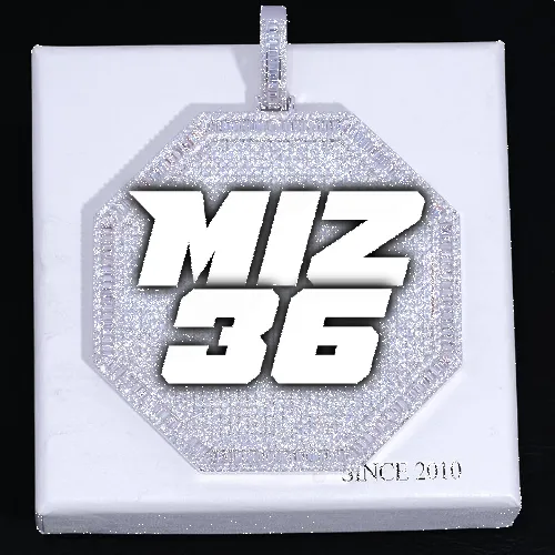 CUSTOM LETTER NECKLACE 3D BIG OCTAGON sold by The GUU Shop