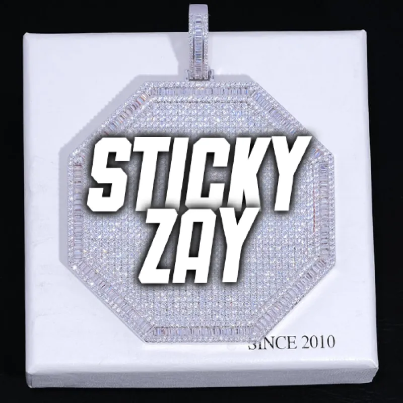 CUSTOM LETTER NECKLACE 3D BIG OCTAGON sold by The GUU Shop