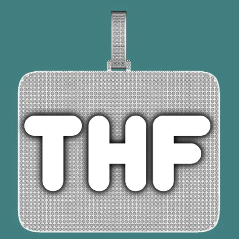 CUSTOM LETTER NECKLACE 3D BIG SQUARE sold by The GUU Shop