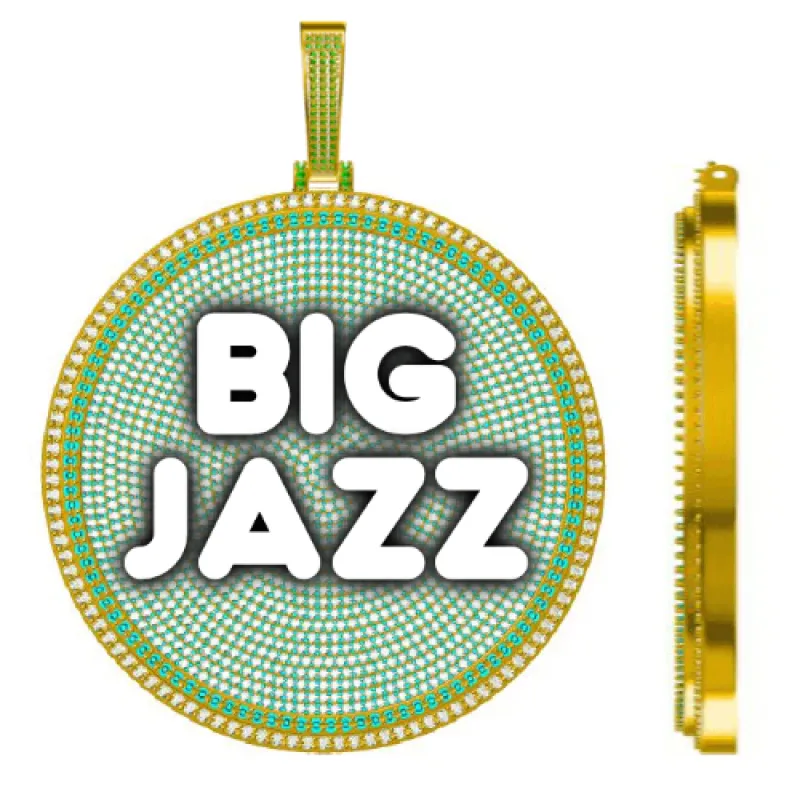 CUSTOM LETTER NECKLACE 3D BIG DISC sold by The GUU Shop