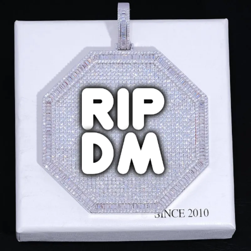 CUSTOM LETTER NECKLACE 3D BIG OCTAGON sold by The GUU Shop