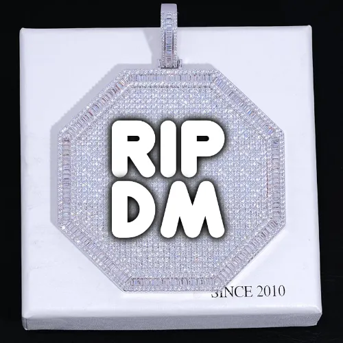 CUSTOM LETTER NECKLACE 3D BIG OCTAGON sold by The GUU Shop