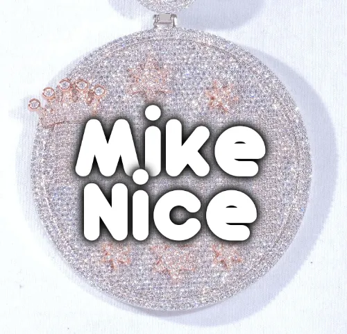 CUSTOM LETTER NECKLACE 3D BIG CROWN DISC sold by The GUU Shop