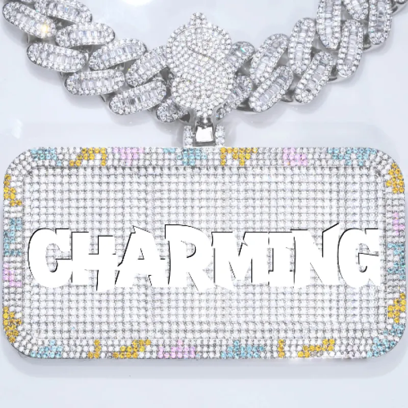 CUSTOM LETTER NECKLACE 3D COLORFUL SQUARE sold by The GUU Shop