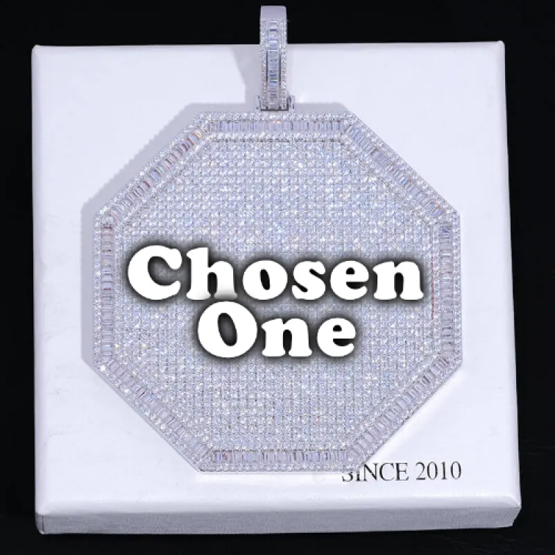 CUSTOM LETTER NECKLACE 3D BIG OCTAGON sold by The GUU Shop