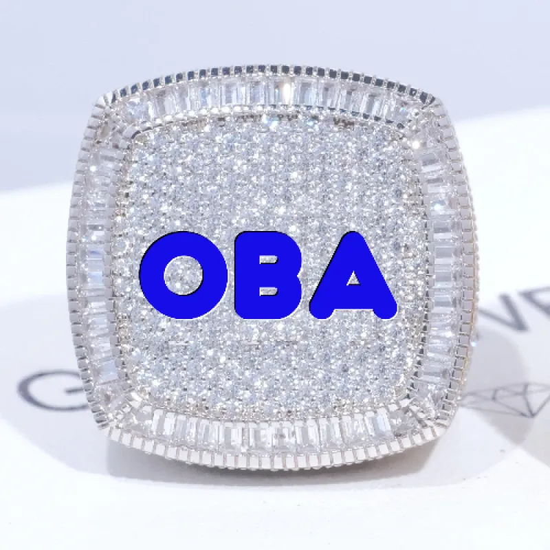 CUSTOM LETTER 3D ICED RING sold by The GUU Shop