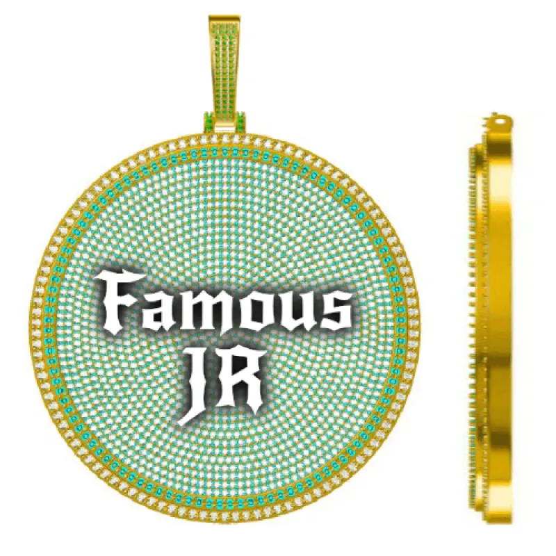 CUSTOM LETTER NECKLACE 3D BIG DISC sold by The GUU Shop