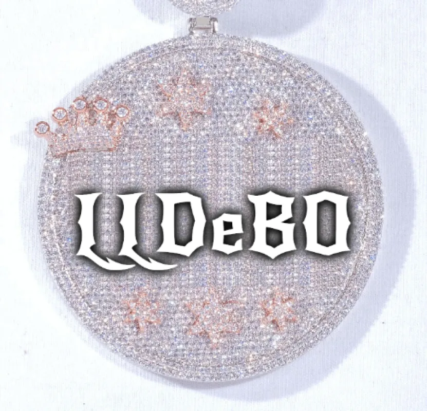 CUSTOM LETTER NECKLACE 3D BIG CROWN DISC sold by The GUU Shop