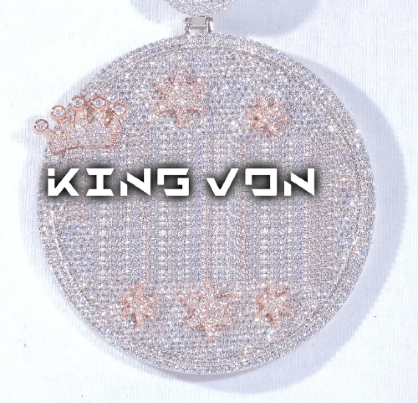 CUSTOM LETTER NECKLACE 3D BIG CROWN DISC sold by The GUU Shop