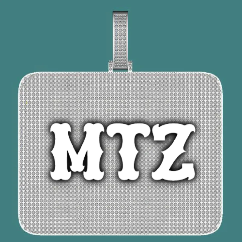 CUSTOM LETTER NECKLACE 3D BIG SQUARE sold by The GUU Shop