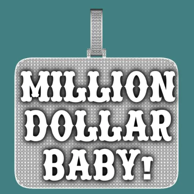 CUSTOM LETTER NECKLACE 3D BIG SQUARE sold by The GUU Shop