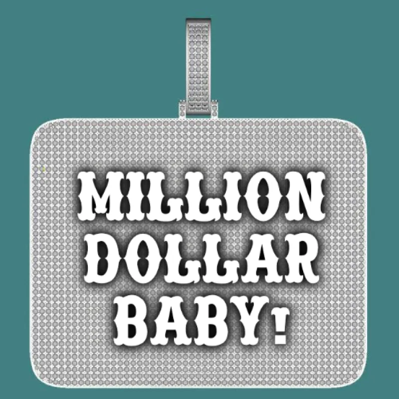 CUSTOM LETTER NECKLACE 3D BIG SQUARE sold by The GUU Shop