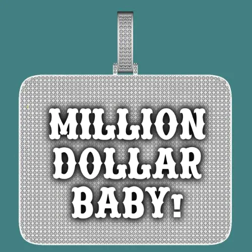 CUSTOM LETTER NECKLACE 3D BIG SQUARE sold by The GUU Shop