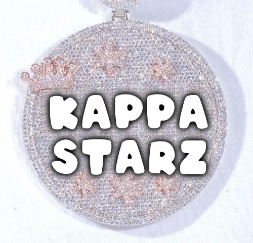 CUSTOM LETTER NECKLACE 3D BIG CROWN DISC sold by The GUU Shop