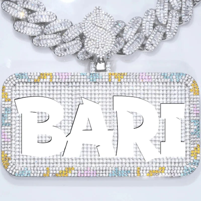 CUSTOM LETTER NECKLACE 3D COLORFUL SQUARE sold by The GUU Shop