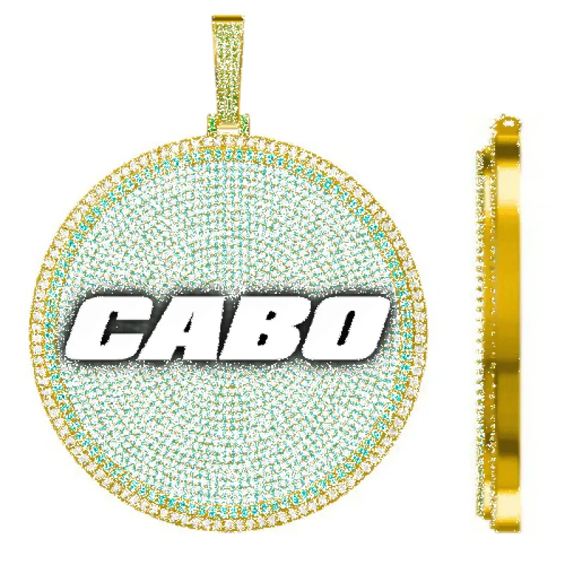 CUSTOM LETTER NECKLACE 3D BIG DISC sold by The GUU Shop