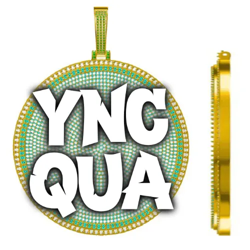 CUSTOM LETTER NECKLACE 3D BIG DISC sold by The GUU Shop