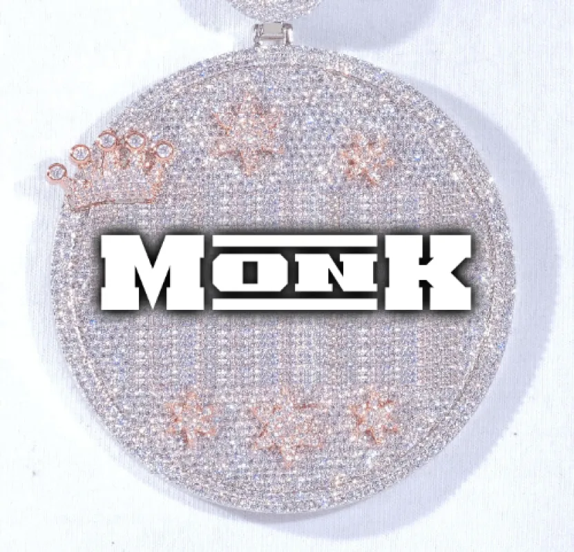 CUSTOM LETTER NECKLACE 3D BIG CROWN DISC sold by The GUU Shop