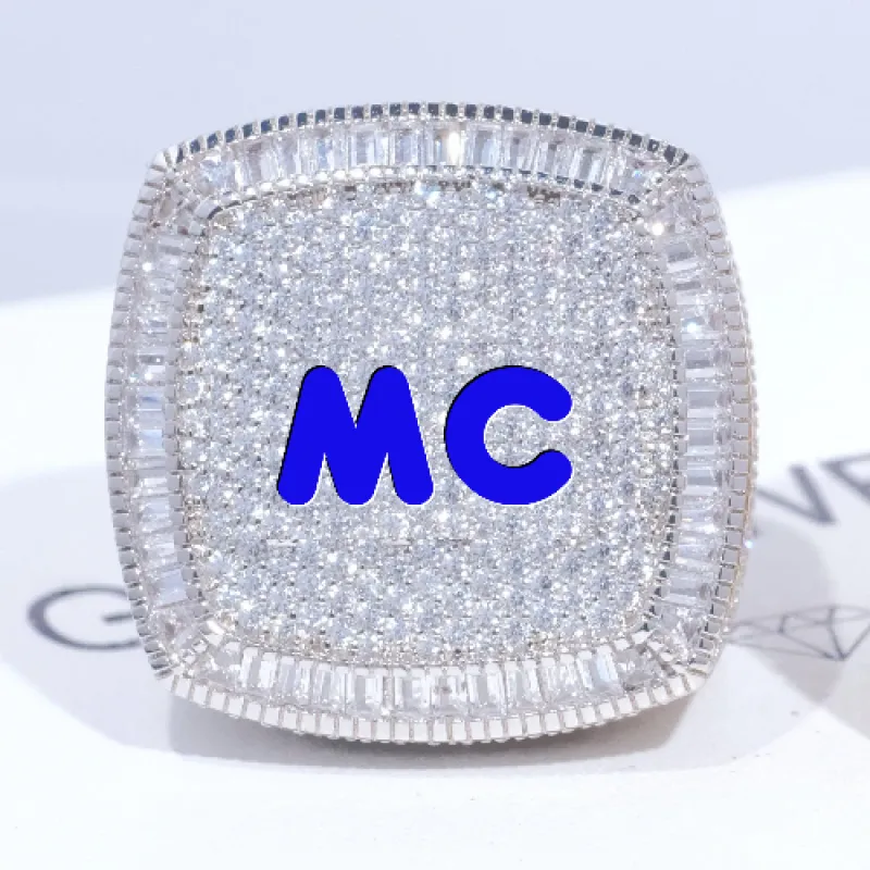 CUSTOM LETTER 3D ICED RING sold by The GUU Shop