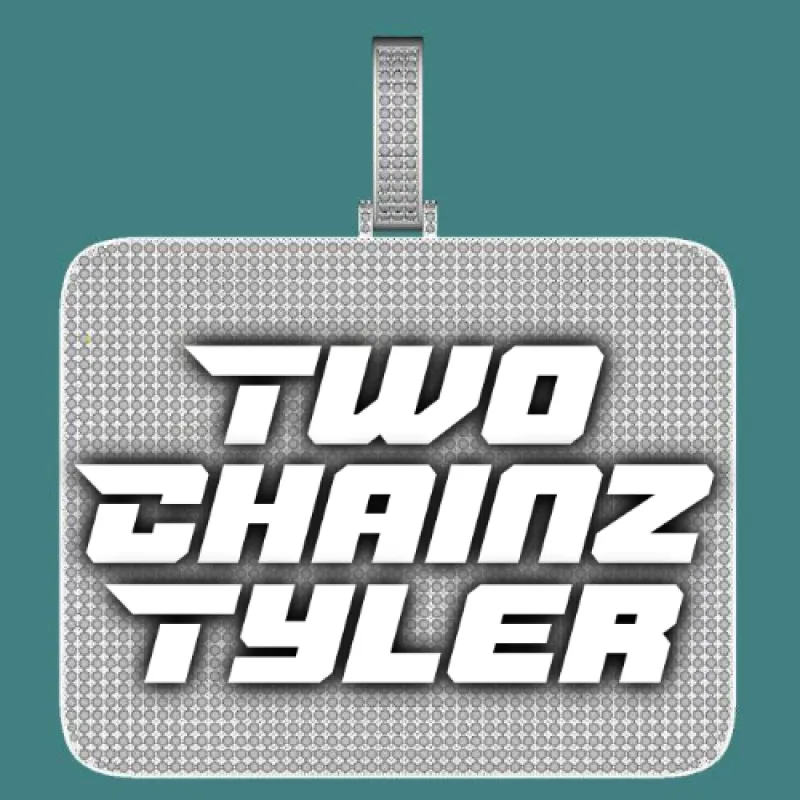 CUSTOM LETTER NECKLACE 3D BIG SQUARE sold by The GUU Shop