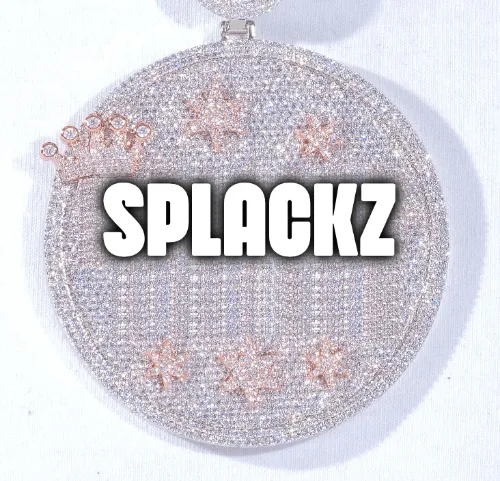 CUSTOM LETTER NECKLACE 3D BIG CROWN DISC sold by The GUU Shop