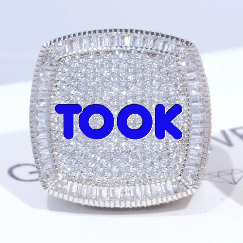 CUSTOM LETTER 3D ICED RING sold by The GUU Shop