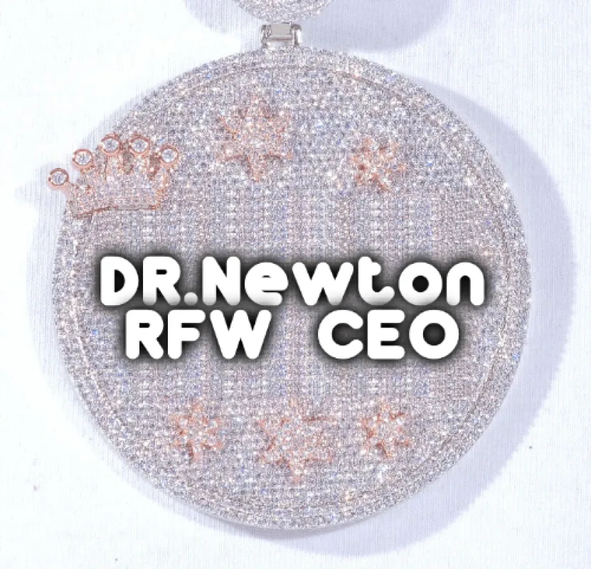 CUSTOM LETTER NECKLACE 3D BIG CROWN DISC sold by The GUU Shop