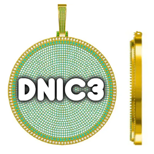 CUSTOM LETTER NECKLACE 3D BIG DISC sold by The GUU Shop