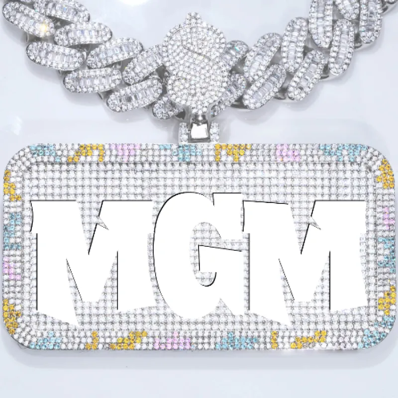 CUSTOM LETTER NECKLACE 3D COLORFUL SQUARE sold by The GUU Shop