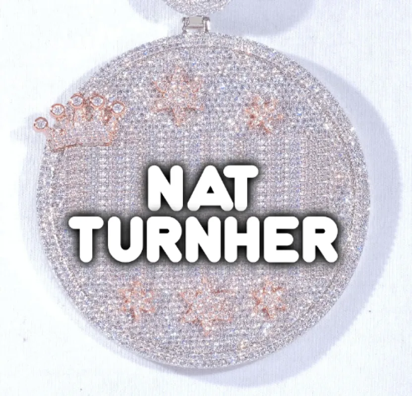 CUSTOM LETTER NECKLACE 3D BIG CROWN DISC sold by The GUU Shop