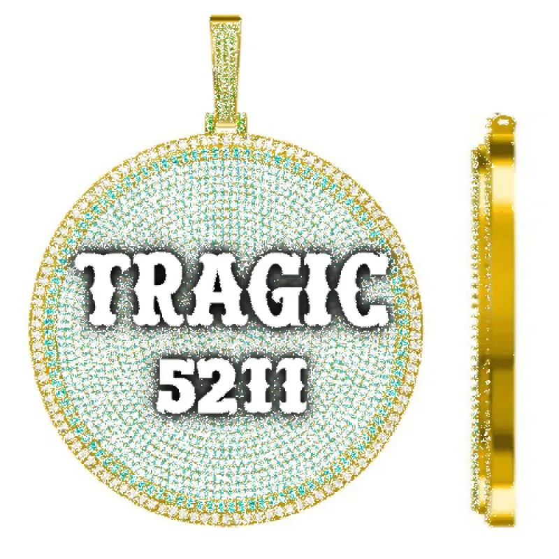 CUSTOM LETTER NECKLACE 3D BIG DISC sold by The GUU Shop