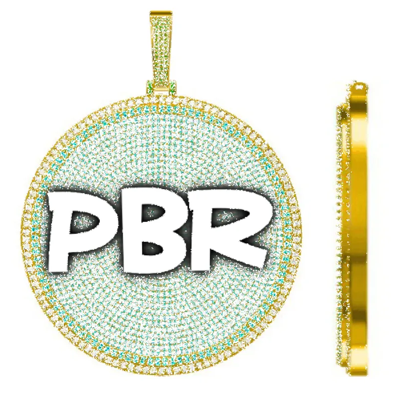 CUSTOM LETTER NECKLACE 3D BIG DISC sold by The GUU Shop