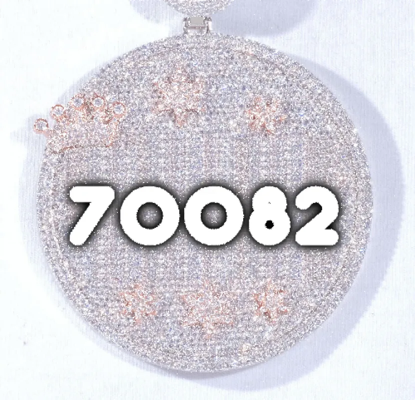 CUSTOM LETTER NECKLACE 3D BIG CROWN DISC made by The GUU Shop