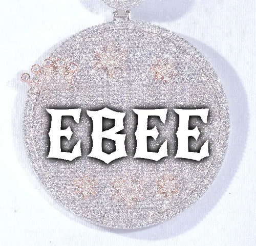 CUSTOM LETTER NECKLACE 3D BIG CROWN DISC sold by The GUU Shop