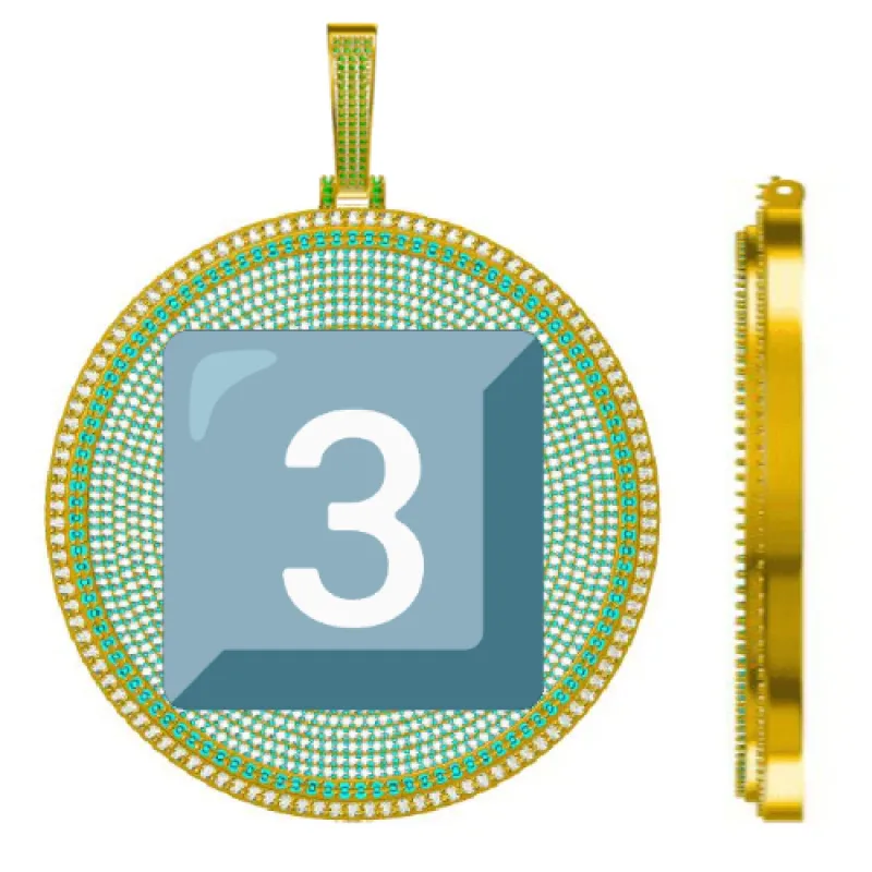 CUSTOM LETTER NECKLACE 3D BIG DISC sold by The GUU Shop