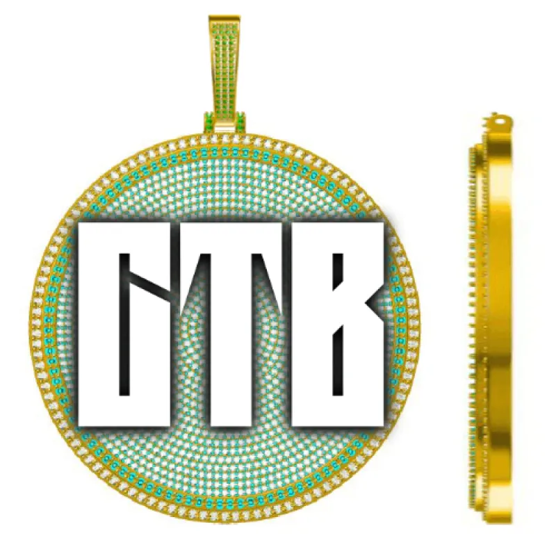 CUSTOM LETTER NECKLACE 3D BIG DISC sold by The GUU Shop