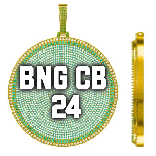 CUSTOM LETTER NECKLACE 3D BIG DISC sold by The GUU Shop