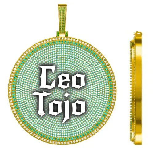 CUSTOM LETTER NECKLACE 3D BIG DISC sold by The GUU Shop