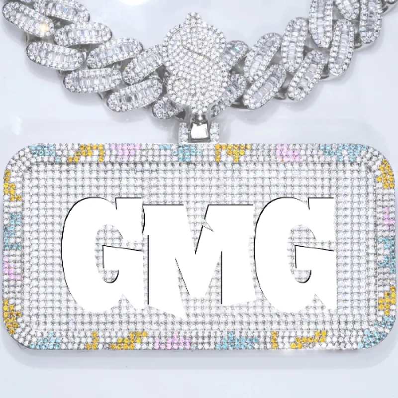 CUSTOM LETTER NECKLACE 3D COLORFUL SQUARE sold by The GUU Shop