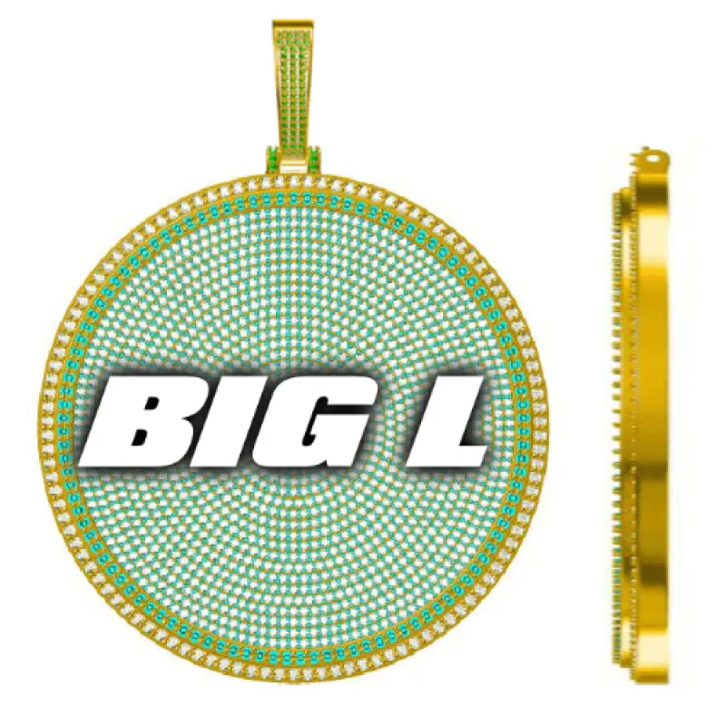 CUSTOM LETTER NECKLACE 3D BIG DISC sold by The GUU Shop